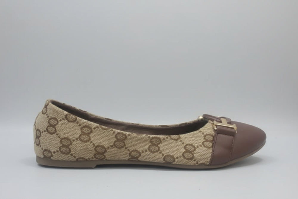 Monogram-Print Ballet Flat