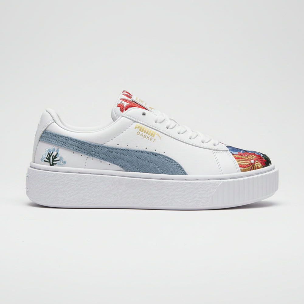 Embroidered Floral Platform Sneaker