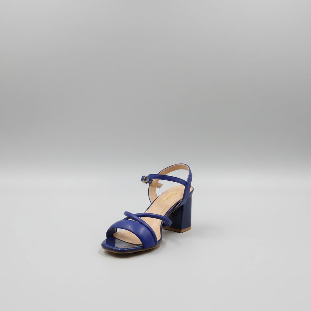 Strappy Ankle-Buckle Sandal Heel