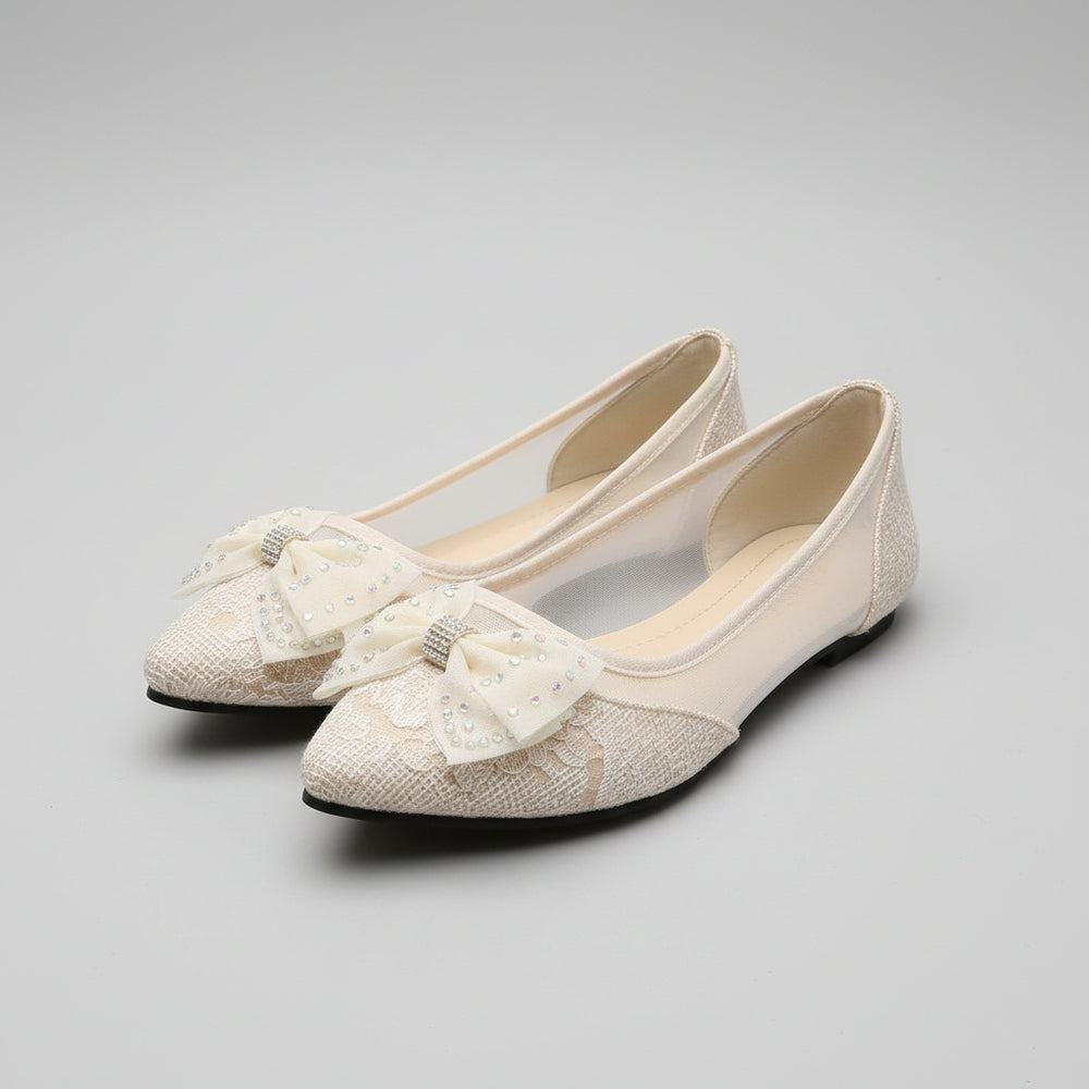 Sheer Panel Bow-Detail Flat