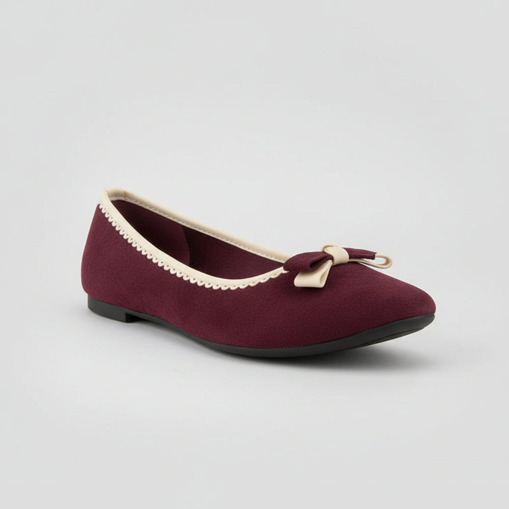 Scalloped Trim Bow Flat