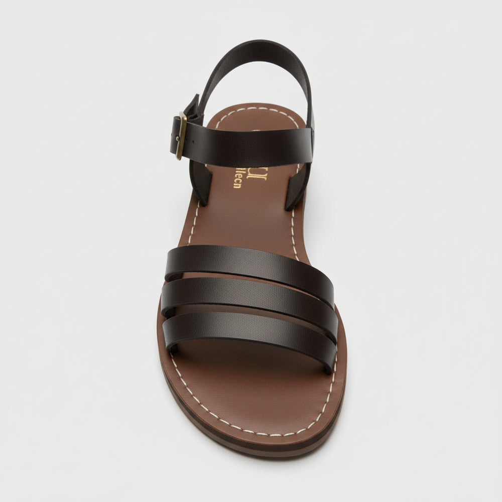 Multi-Strap Ankle Buckle Sandal