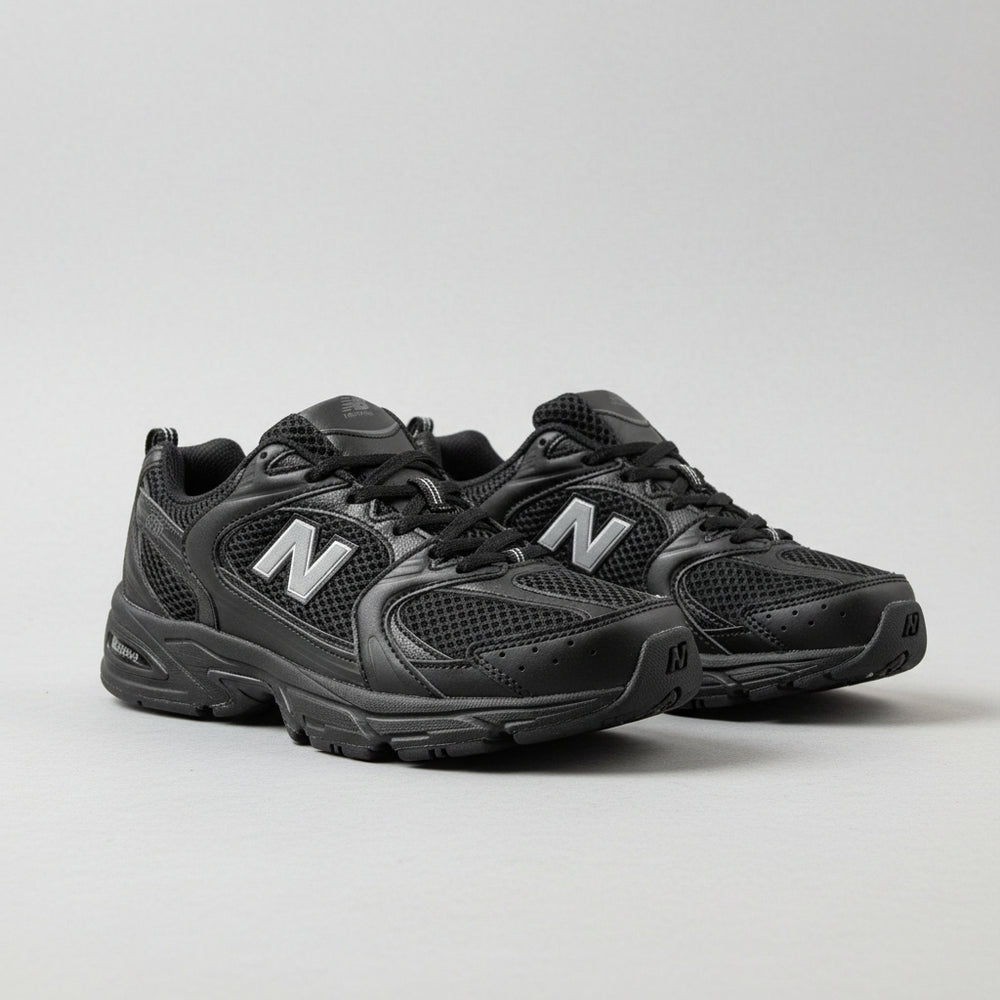 All-Black Layered Mesh Sneaker