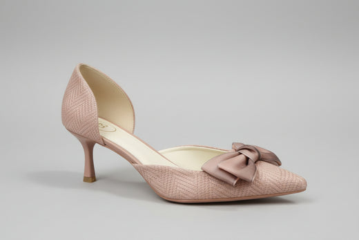 Bow-Detail Cutout Kitten Heel