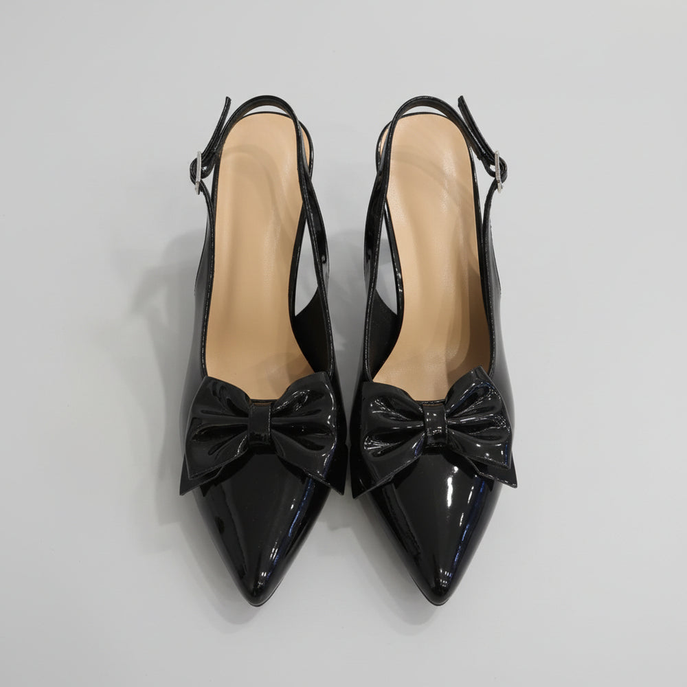 Bow-Front Slingback Kitten Heel